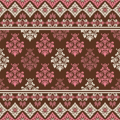 Elegant Floral Damask Seamless Repeat