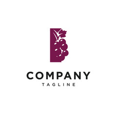 Letter I Grape or Wine Logo Icon vector