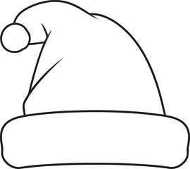 Christmas Santa Hat Silhouette in Black | Festive Cap Illustration Vector Format