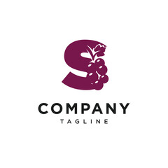 Letter S Grape or Wine Logo Icon vector
