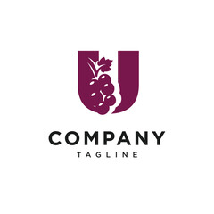 Letter U Grape or Wine Logo Icon vector