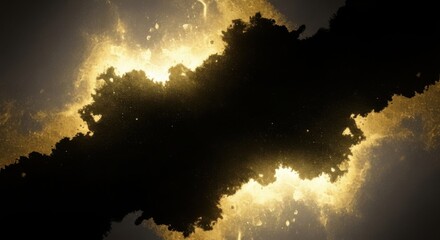 Naklejka premium Silhouette of Tree Against Bright Sunlight in Dramatic Nature Scene