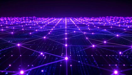 AI Holographic Network Panel Purple Neon