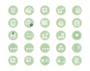 Logistics icons set. Solid vector icon. Simple flat icon. Vector illustrations.