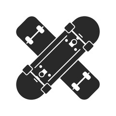 Skateboard icon vector silhouette illustration isolated on white background