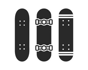 set of Skateboard vector silhouette illustration isolated on white background
