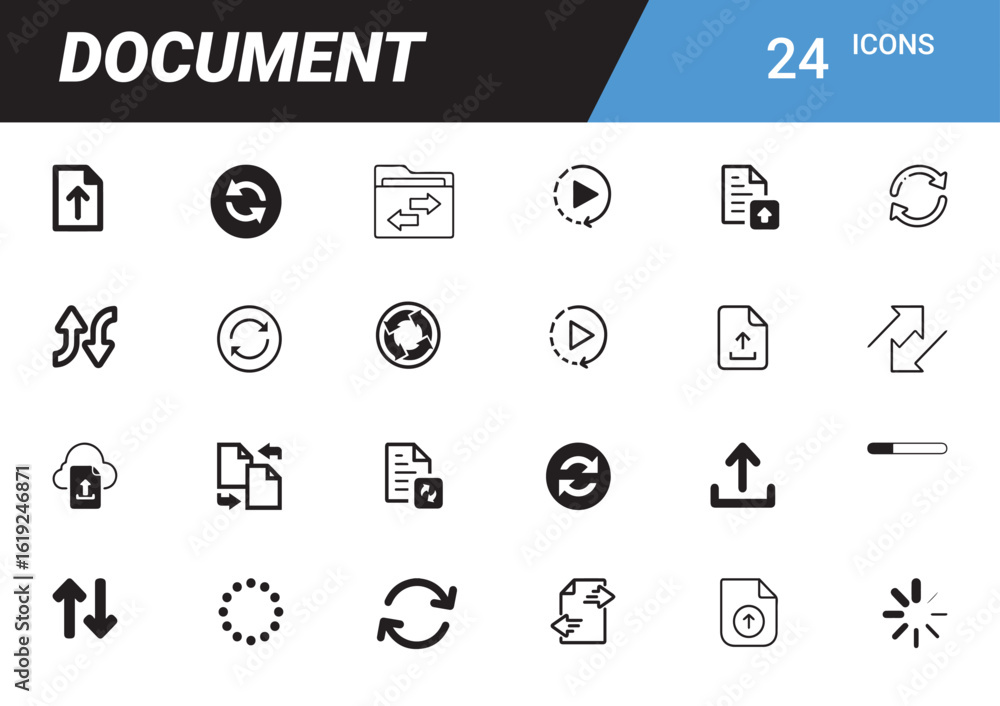 Poster document icons: a clean and concise array of document-related icons, perfect for web design, applica