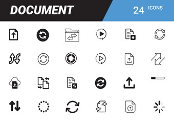 Document Icons: A clean and concise array of document-related icons, perfect for web design, applications, and visual communication. The icons are professionally designed.