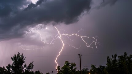 Dramatic Lightning on a Rainy Day: Electrifying Bolts Illuminating Stormy Skies, Thunderous Clouds, and Rain-Soaked Landscapes, Capturing Nature&rsquo;s Raw Power for Weather Photography, Storm Documentarie