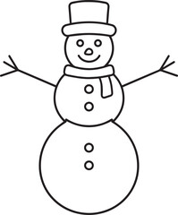 Christmas Snowman Silhouette in Black | Winter Holiday Character Illustration Vector Format