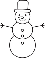 Christmas Snowman Silhouette in Black | Winter Holiday Character Illustration Vector Format