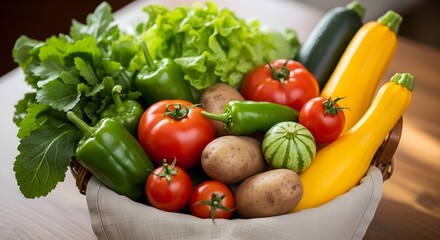 Freshly Harvested Vegetables: Colorful Abundant Organic Produce