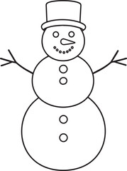 Christmas Snowman Silhouette in Black | Winter Holiday Character Illustration Vector Format