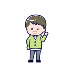 私服のこども／ななめ／男の子 04