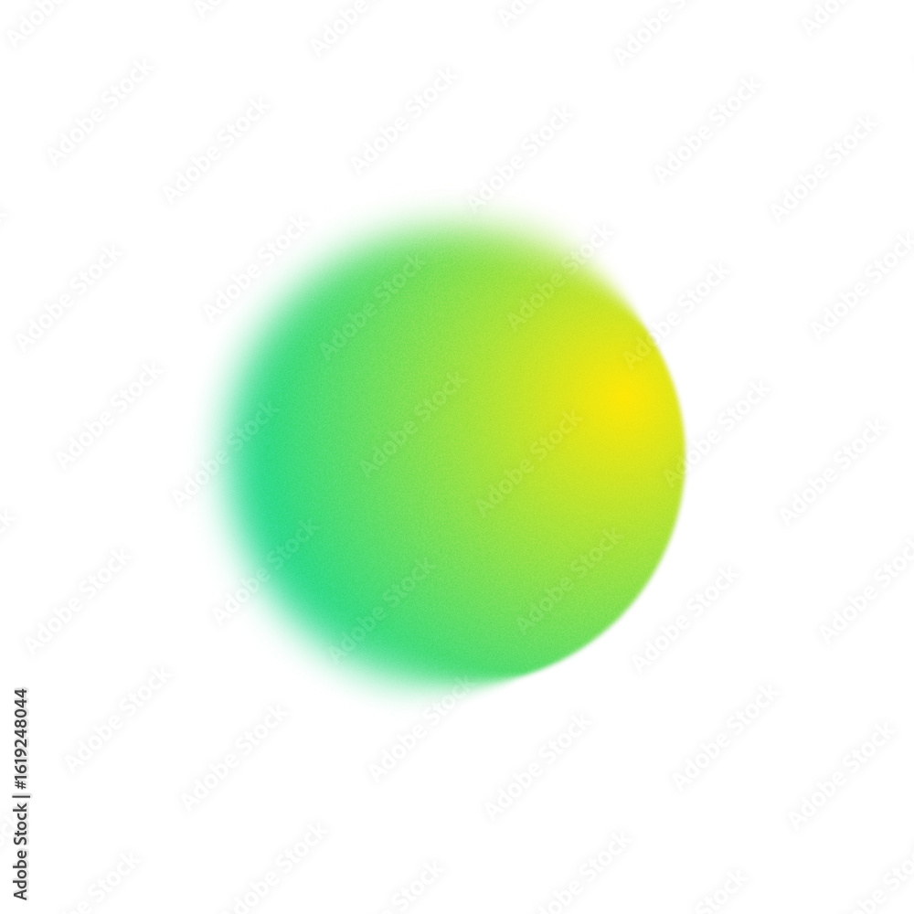 Wall mural illustration of green and yellow circle gradient element blurred with noise texture and grain
