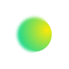 Illustration of green and yellow circle gradient element blurred with noise texture and grain