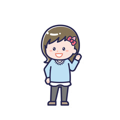 私服のこども／ななめ／女の子 04