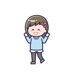 Obraz premium 私服のこども／ななめ／女の子 07