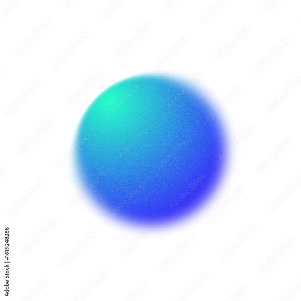 Wall mural illustration of blue circle gradient element blurred with noise texture and grain