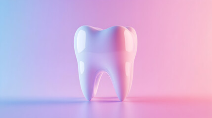 Stylized tooth illustration with pastel background