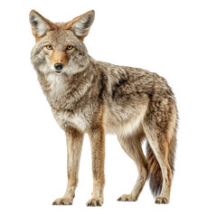Fototapeta premium A stunning studio shot of a coyote against a black background., isolated on white background