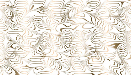 vector golden creeper line wave pattern, abstract luxury crooked lines shape, illustration design on white background.