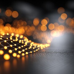 Abstract network of glowing points