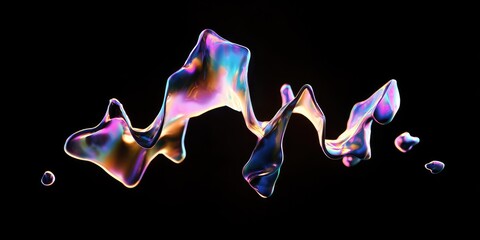 Abstract iridescent liquid splash