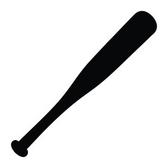 Baseball bat vector image for sports equipment and baseball games black and white silhouette design