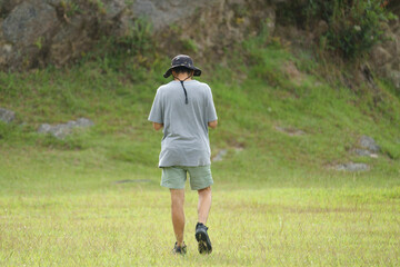 young man jogging in the park