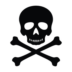 Skull and crossbones vector graphic pirate symbol danger sign death warning icon illustration image