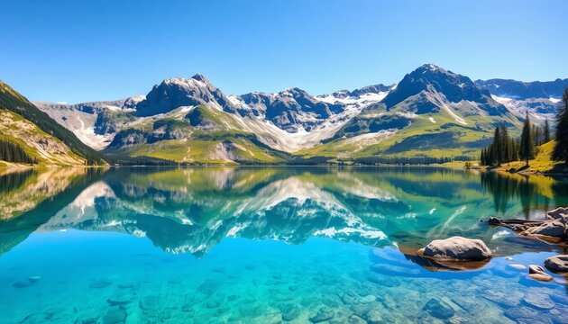 Crystal-clear Lake Pragser Wildsee mirroring the Dolomites' majestic peaks,  travel, lake pragser wildsee