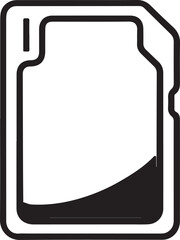 black silhouette of an SD card vector Art & Illustration