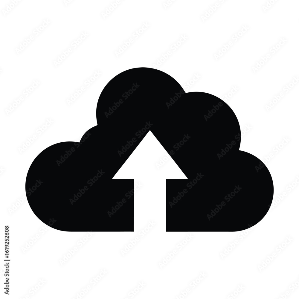 Poster cloud upload icon vector illustration for data transfer and backup service design needs online 90