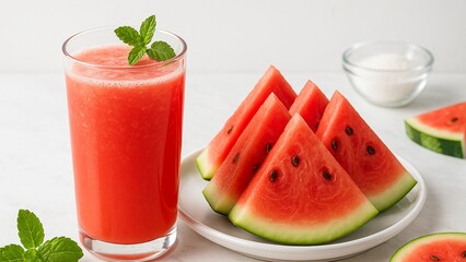 Fresh Watermelon Juice. Homemade Watermelon Smoothie.
