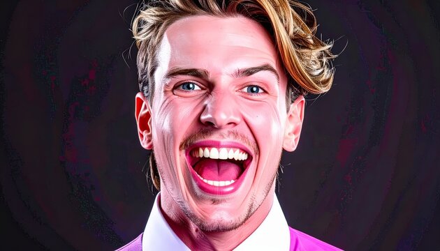 Euphoric man with a radiant expression