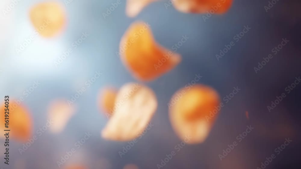 Poster abstract blurred golden objects against a navy background