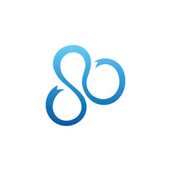 80th Anniversary Celebration Blue Ribbon Logo Design Vector Template
