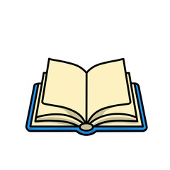 Open book illustration, open book icon design, open book sticker, suitable as a logo.