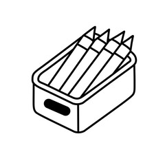 Pencil case sketch illustration, pencil case icon design, pencil case sticker, suitable as logo.