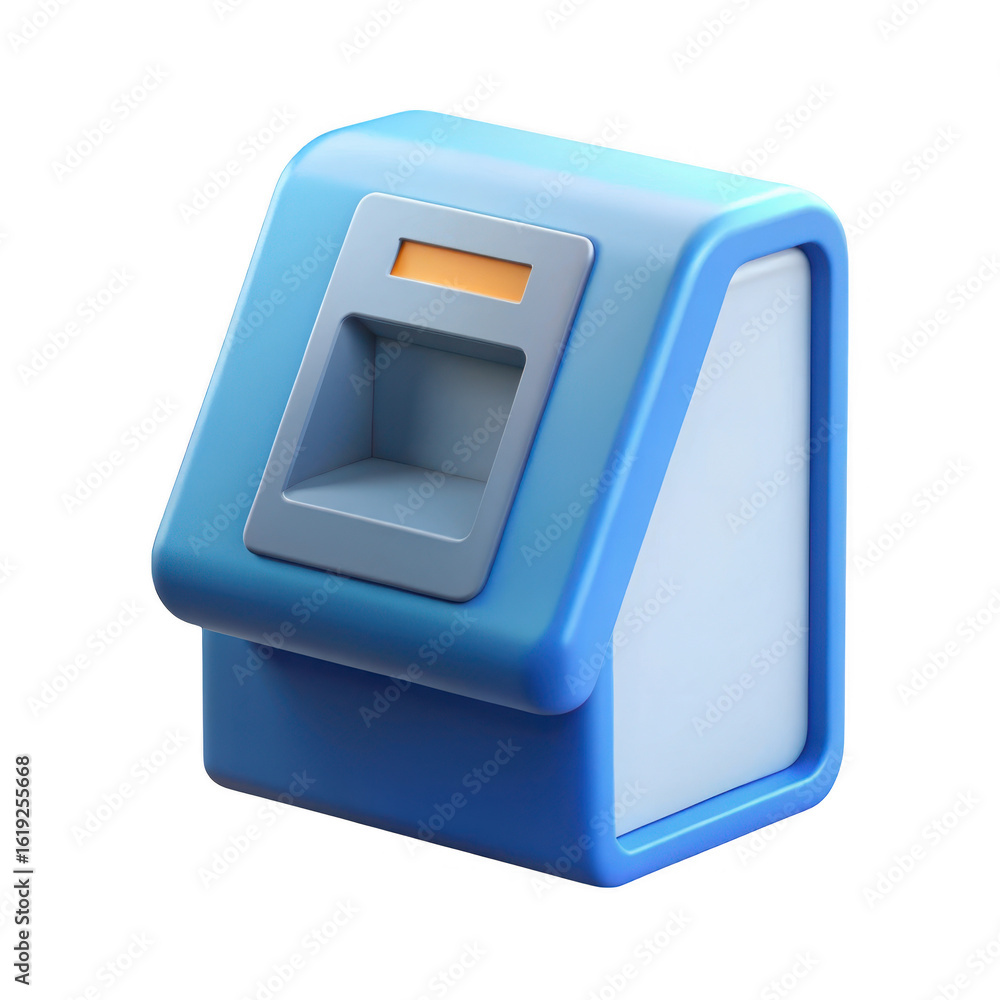 Poster atm machine isolated on transparent background
