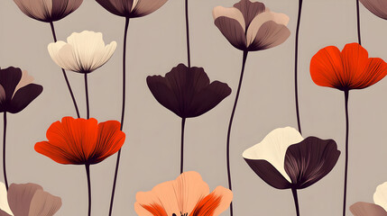 Obraz premium Abstract floral poppy design pattern