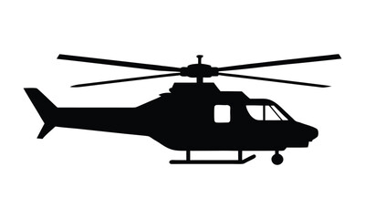 Helicopter silhouette vector, copter icon vector illustration, Military helicopter silhouette vector