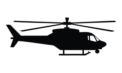 Helicopter silhouette vector, copter icon vector illustration, Military helicopter silhouette vector