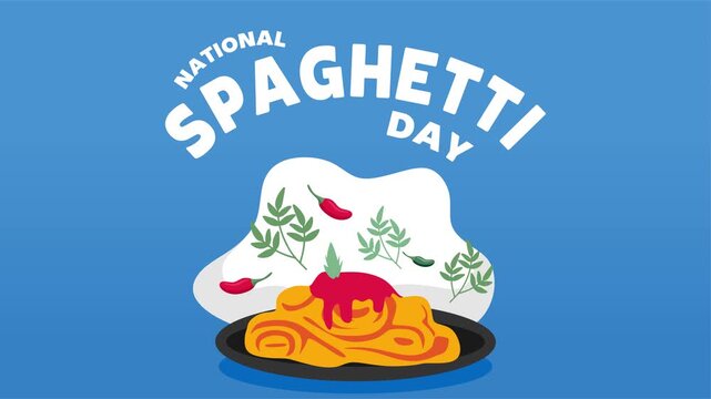 Happy National Spaghetti Day with delicious spaghetti