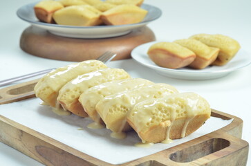 Original melted pancong cake, a traditional Indonesian snack