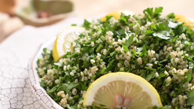 Fresh bulgur salad with lemon