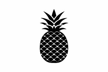Pineapple vector silhouette illustration isolated on white background