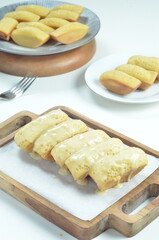 Original melted pancong cake, a traditional Indonesian snack