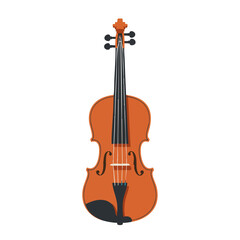 Obraz premium Stylized Violin Illustration with Orange Body and Black Details.